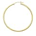 14K Yellow Gold Round Tube Hoop Earrings (45 mm) title=