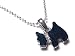 Adorable Black Onyx Scottish Terrier Puppy Dog Charm Necklace with Crystal Collar