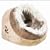 Beige with Brown Cushy Cave Cat/Dog Bed