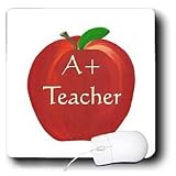 CherylsArt Teacher - Painted Red Apple A Plus Teacher - Mouse Pads