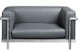 Designer Pet Furniture - Decco Doggy Faux Leather Sofa for Pets - Grey