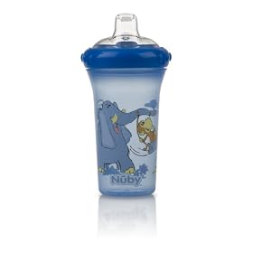 Nuby 2 Pack Printed No Spill Cup, 9 Ounce, Colors May Vary