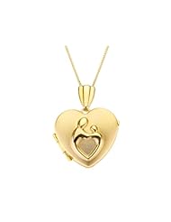 Mothers Love Heart Locket in 14K Yellow Gold with Chain