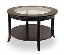 Espresso Finish Genoa Glass Top Coffee Table