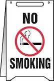 Free Standing Fold Ups Sign, White NO SMOKING w/ Graphic