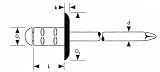 Eigenschaften   / Mehrber.-Niet Stahl/Stahl 4 x13mm Grosskopf Gesipa
