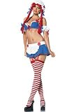 Sexy 5PC Raggedy Ann Rag Doll Halloween Costume