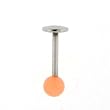STAINLESS STEEL LABRET (ROUND) ORANGE Gauge: 16, Ball Size: 4mm, Length: 8mm Sold as a Pair