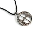 Celtic Well Cover for Healing, Pewter Pendant on Adjustable Corded Necklace