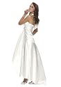 Astrapahl, Neckholder Abendkleid, Brautkleid, bodenlang, Farbe weiss