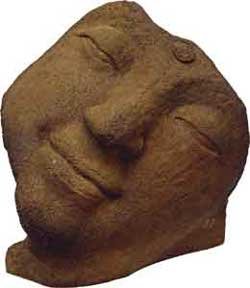 STATUE - HALF CLOSED EYES BUDDHA ANT. STONE