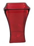 Accents & Occasions Glass Ruby Red Flared Square Vase, 9-Inch