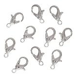 Real Silver Plated Curved Lobster Clasps 8mm (10)