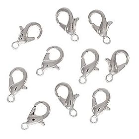 Real Silver Plated Curved Lobster Clasps 8mm (10)