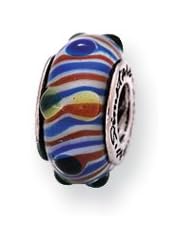 Striped and Textured, Glass Charm for 3mm Charm Bracelets