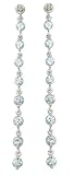 14K White Gold Blue Topaz and Diamond Earrings