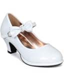 Little Angel Girls Tasha-685E Patent Bow Mary Jane Pump - White