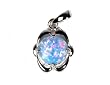 Lab Created Opal Pendant Sterling Silver .925 - Round