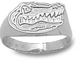 Florida Gators Solid Sterling Silver Gator Head Ring Size 6 1/2