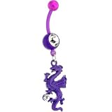BIOPLAST Purple DRAGON Dangle Belly Ring