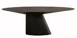 Diamond Sofa 72-Inch Oval Dining Table Top with Tapered Pedestal Base