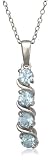 Sterling Silver 4-Stone Blue Topaz Pendant, 18