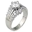 Women's Classic Line Clear Cubic Zirconia Rhodium Ring, Ring, Women's Classic Line Clear Cubic Zirconia Rhodium Ring, Ring,