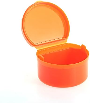OraTek Dental Denture Storage Case Box Retainer Mouthguard Container Orange
