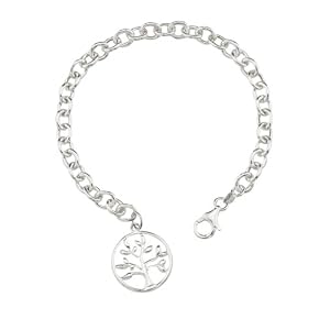 Buy Sterling Silver-Tree Of Life Circle Charm Link Bracelet by Amazon.com Collection