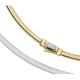 14K Two Tone Gold Reversible Omega Chain - 7 inches