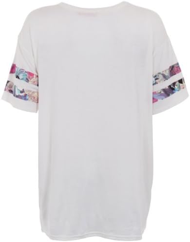 KRISP Womens Oversized Baseball Football Jersey Loose T Shirt Printed Dress Top(Cream.,10)