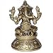 Ganesha Statues Sitting Posture Brass Figurine 2.25 x 2 x 3.5 inches