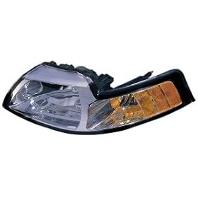 1999-2000 Ford Mustang Headlight with Clear Lens - Driver Side