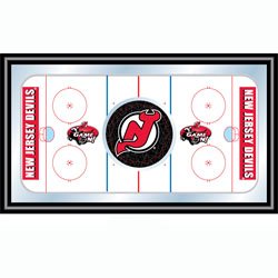 NHL New Jersey Devils Framed Hockey Rink Mirror