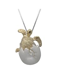 Sterling Silver Turtle Honu Hatchling Necklace Pendant with Box Chain