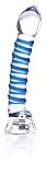 Don Wand Real Tip LED Glass Pleasure Wand, Blue Swirl