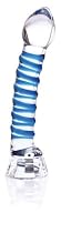 Don Wand Real Tip LED Glass Pleasure Wand, Blue Swirl