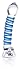 Don Wand Real Tip LED Glass Pleasure Wand, Blue Swirl