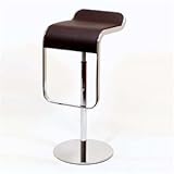 LEM Piston Style Brown Leather Bar Stool