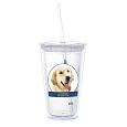 Golden Retriever Dog Double-Walled Eco Plastic Drinking Cups 16 oz - Single Cup Sale