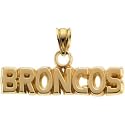 14K Yellow Gold Denver Broncos Pendant