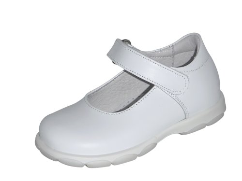 Baby and Toddler girls leather Euro Mary Jane, velcro, Madison2, white nappa 21