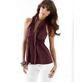 BCBGMAXAZRIA Smocked Stretch Cotton Poplin Halter Top at BCBG MAX AZRIA