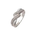9ct White Gold 25Pt Diamonds Fancy Crossover Ring