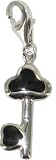 Chrysalis Sterling Silver Ladies Key Charm Black Enamel