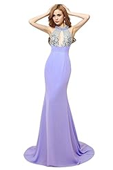 Sexy Backless Crystal Chiffon Halter Mermaid Evening Dress/Prom Dress/Party Dress 