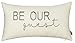 EURASIA DECOR Be Our Guest Embroidered Lumbar Decorative Accent Pillow Cover - Entryway, Guestroom, Living Room - 12x20 Inches, Ivory