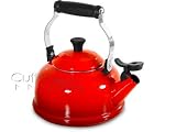 Le Creuset Enamel-on-Steel 1-4/5-Quart Whistling Kettle, Cherry Red