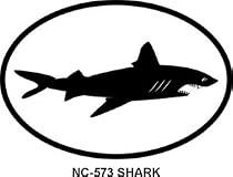 Shark Oval Bumper Sticker