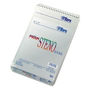 NEW - Spiral Steno Notebook, Gregg Rule, 6 x 9, Gray, 4 80-Sheet Pads/Pack - 80274 NEW - Spiral Steno Notebook, Gregg Rule, 6 x 9, Gray, 4 80-Sheet Pads/Pack - 80274